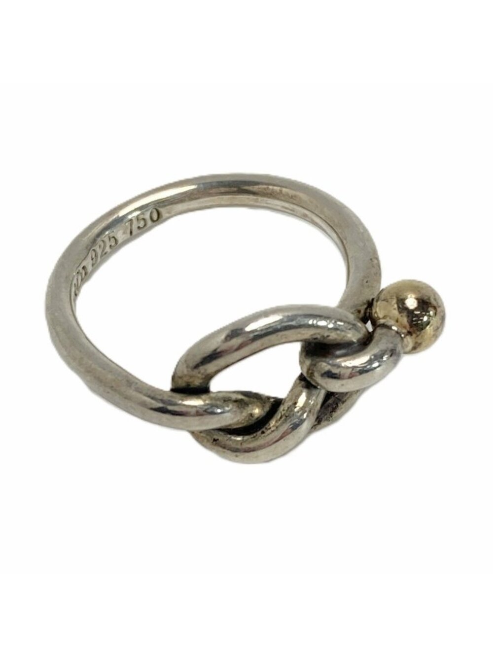 Tiffany & Co Love Knot Ring 18k Yellow Gold Silver